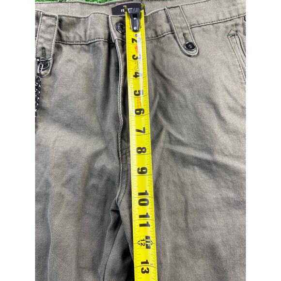 Forever 21 Mens 31 Slim Wallet Chain Cargo Pants Olive Twill Streetwear Casual - Picture 10 of 12